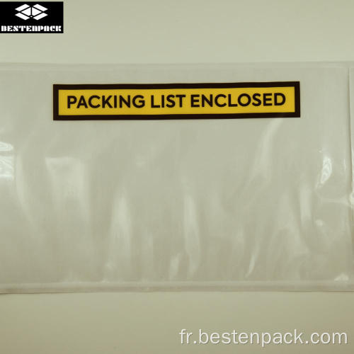 Enveloppe de liste d&#39;emballage 5,5 x 10 pouces à moitié imprimé jaune